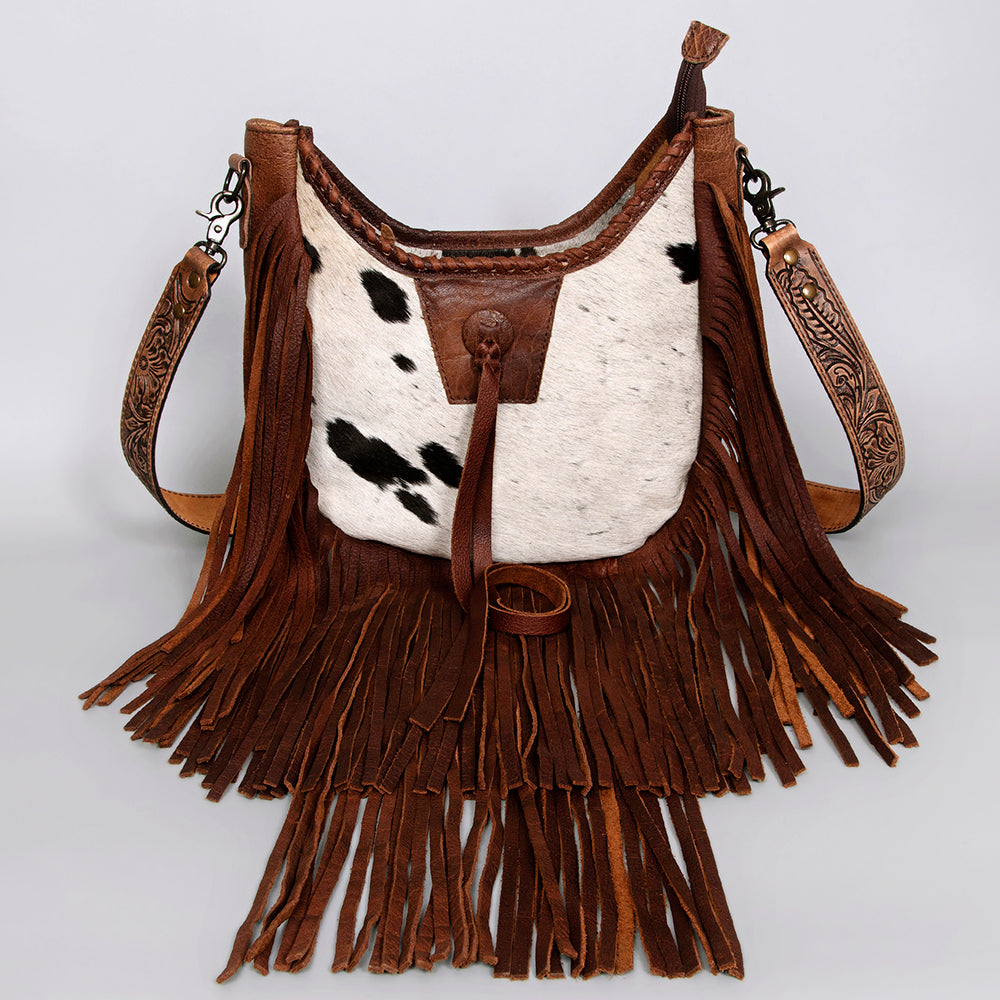 American Darling Conceal Carry Crossbody Cow Hide-On Hair on Leather Fringe Purse for Women Western Handbags Purses Clutch Bags
