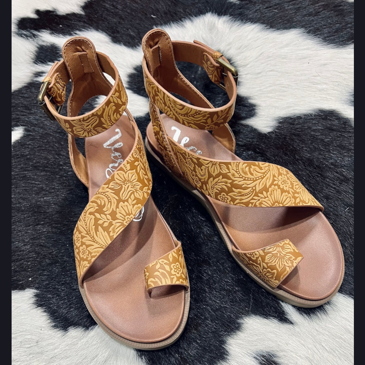 Western tooled leather 2024 sandals