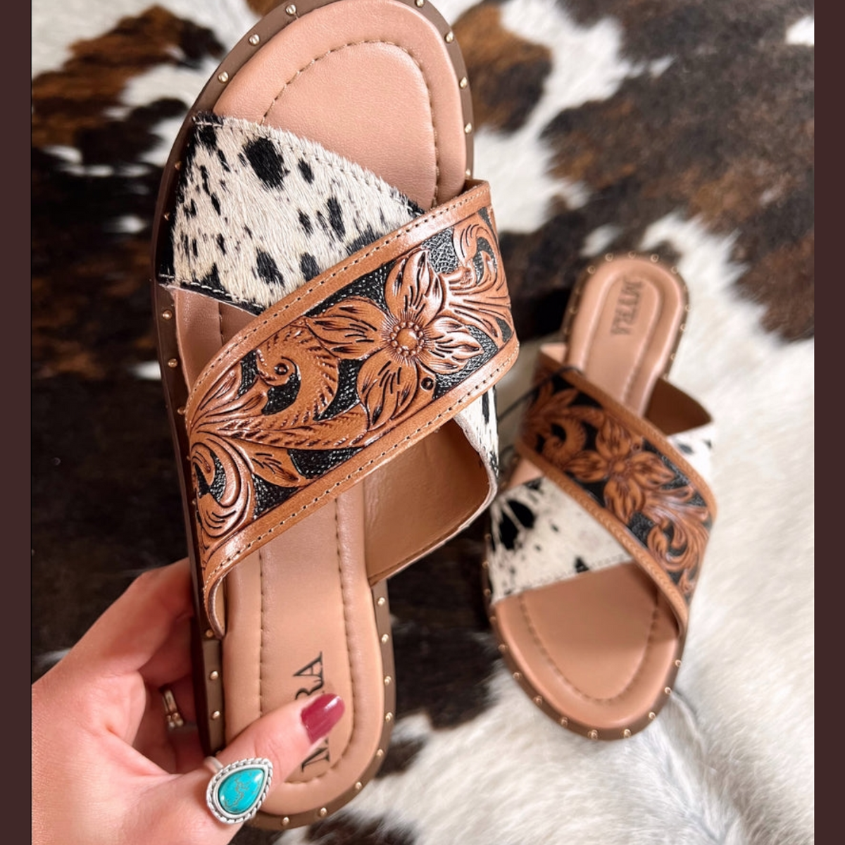 Western online leather sandals