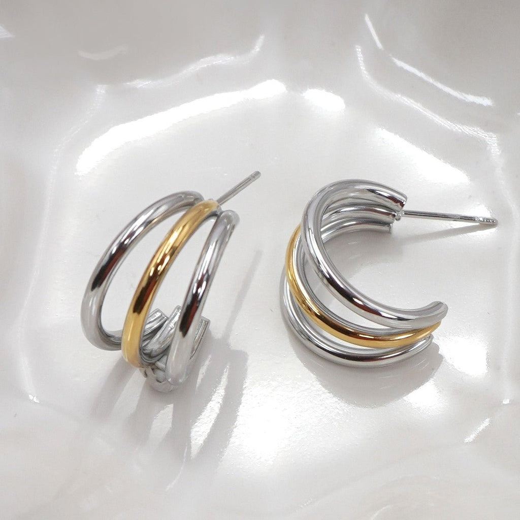 18k Stainless Steel Tarnish Free Waterproof Hoop - 260 Broadway Boutique