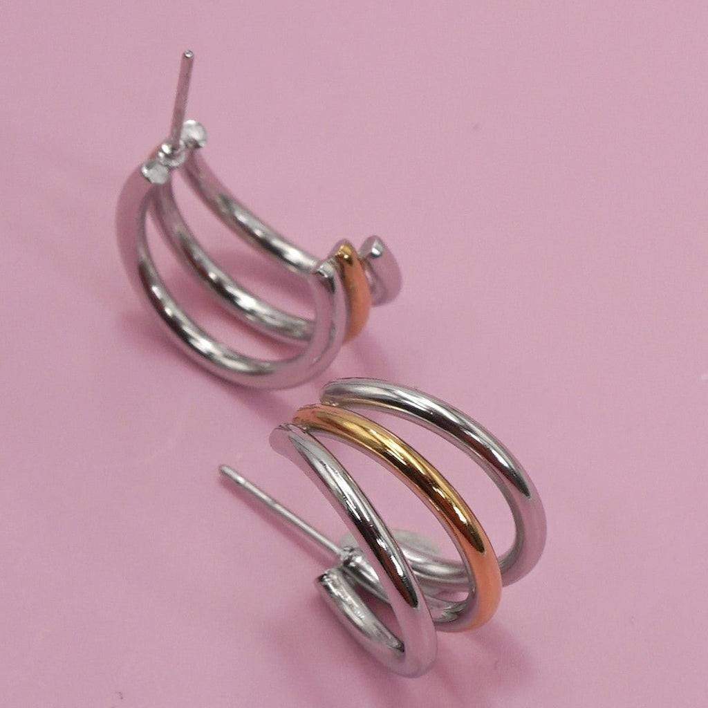 18k Stainless Steel Tarnish Free Waterproof Hoop - 260 Broadway Boutique