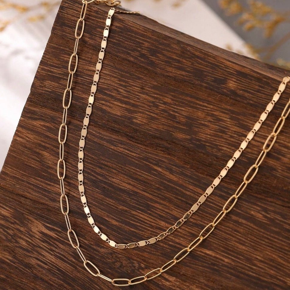 2 PC Gold Necklace - 260 Broadway Boutique