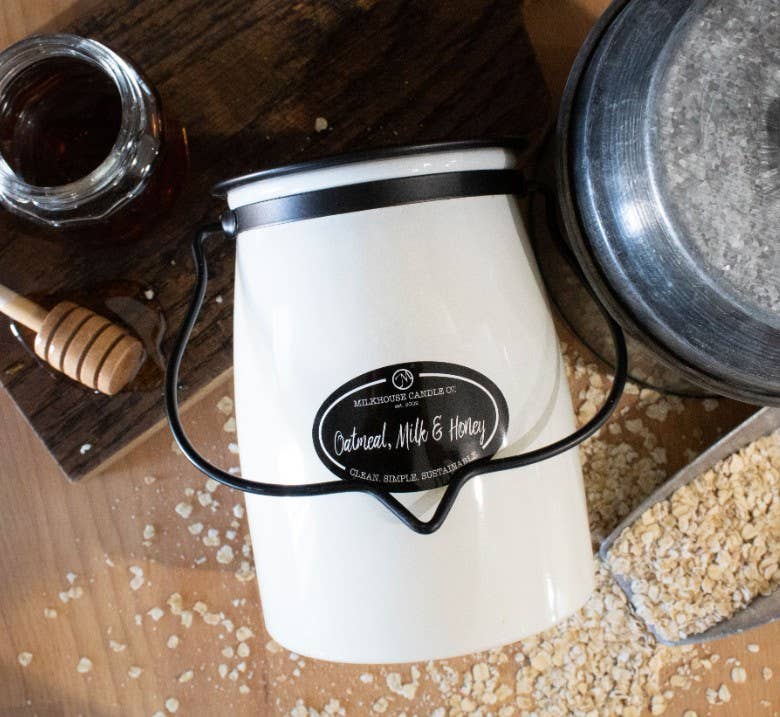 22 oz Butter Jar Candle: Oatmeal, Milk & Honey - 260 Broadway Boutique
