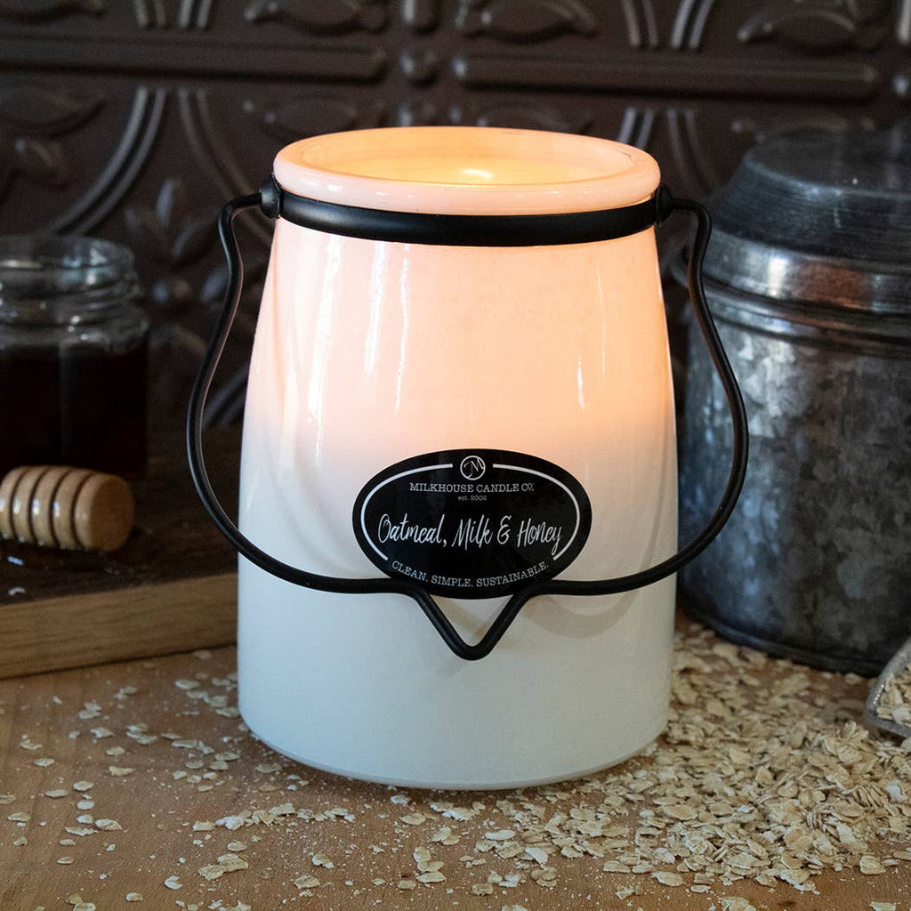 22 oz Butter Jar Candle: Oatmeal, Milk & Honey - 260 Broadway Boutique