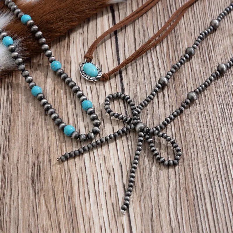 3pcs Bohemian Turquoise Beaded Necklace Set - 260 Broadway Boutique