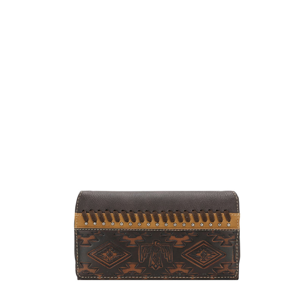 West Aztec Tooled Collection Wallet
