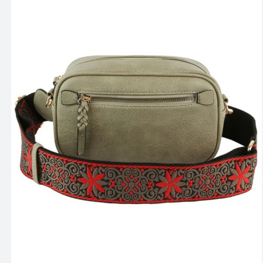 Black Crossbody Bag with Black/Red Guitar Strap – Gather Goods and Gifts