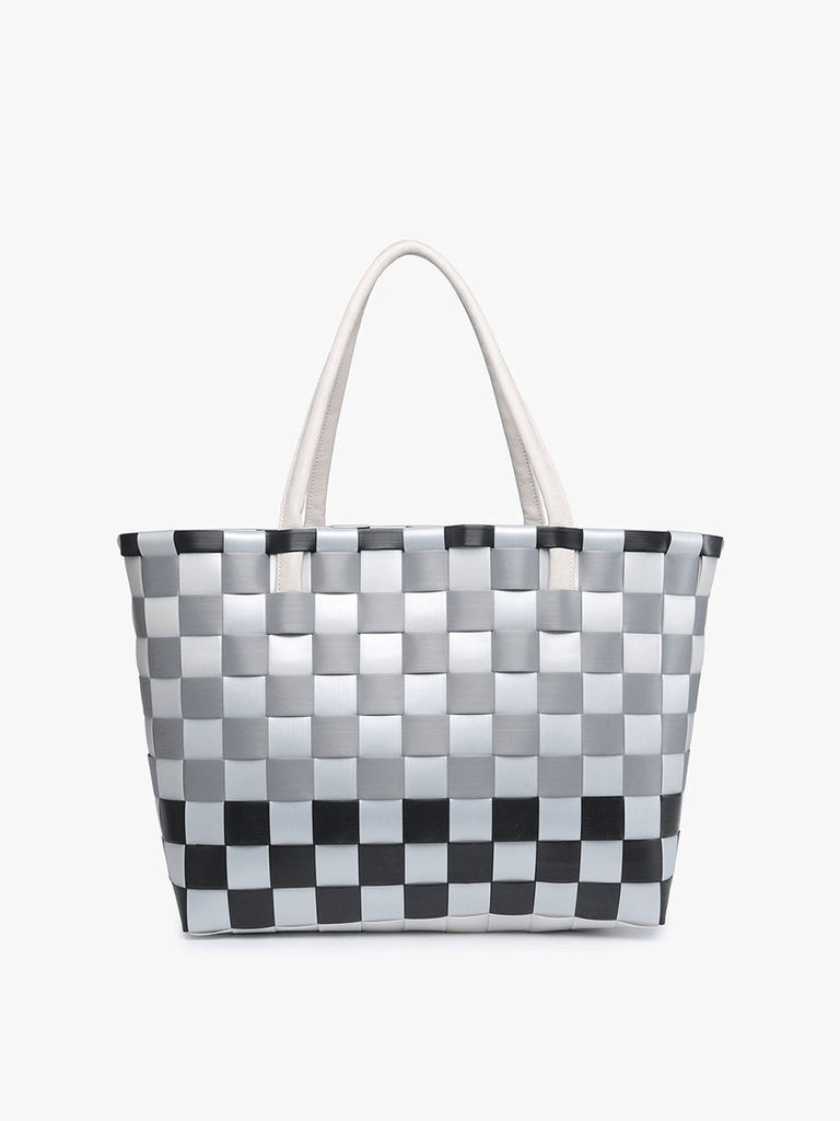Abigail Basketweave Tote w/Vegan Leather Straps - 260 Broadway Boutique