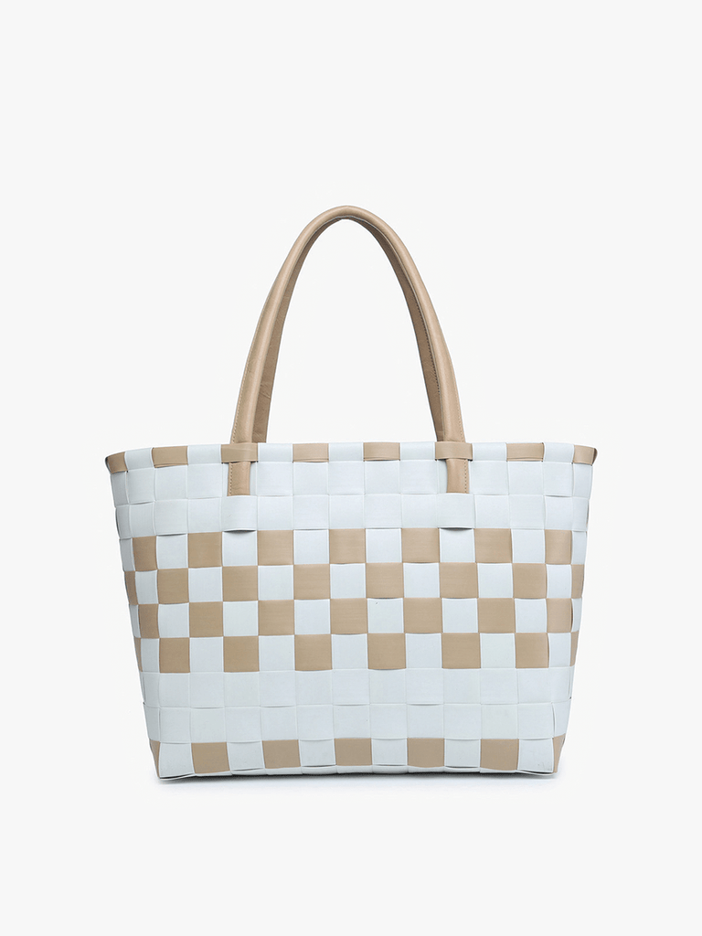 Abigail Basketweave Tote w/Vegan Leather Straps - 260 Broadway Boutique
