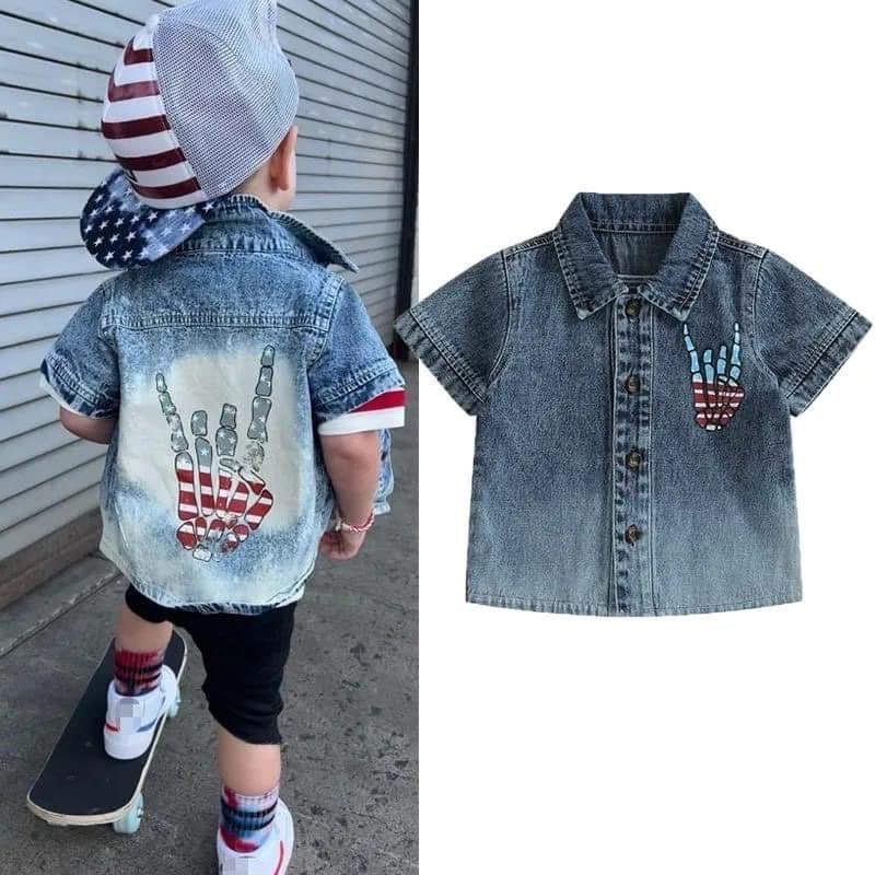 Acid Washed Denim Shirt - 260 Broadway Boutique