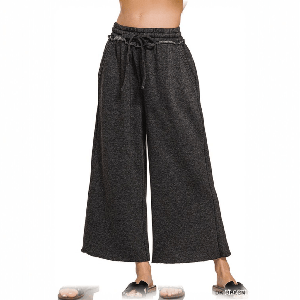 Acid Washed Palazzo Sweatpants w/Pockets (5 Colors Available) - 260 Broadway Boutique
