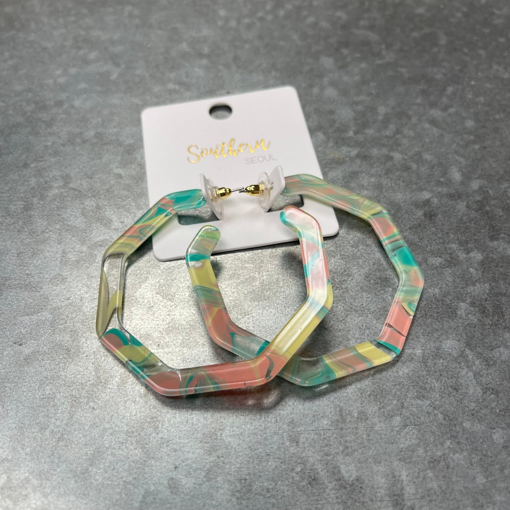 Acrylic Multi Color Hoops - 260 Broadway Boutique