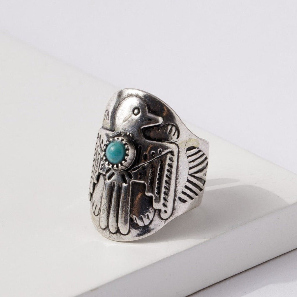 Adjustabl Thunderbird Stone Ring - 260 Broadway Boutique