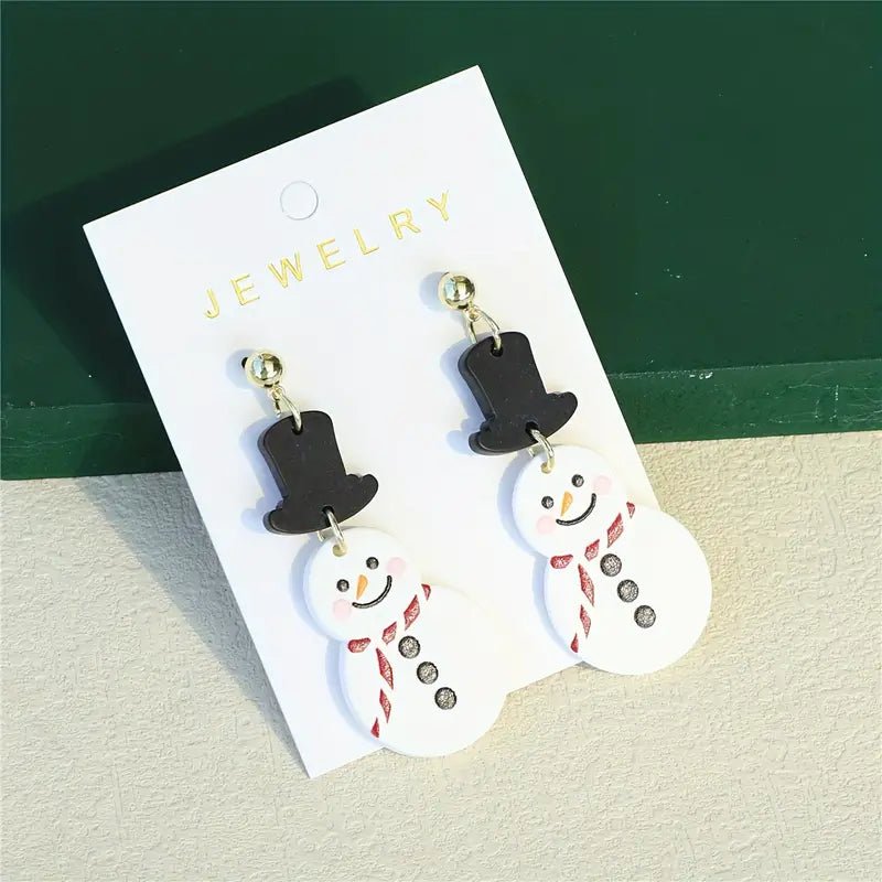 Adorable Snowman Dangle Earrings - 260 Broadway Boutique