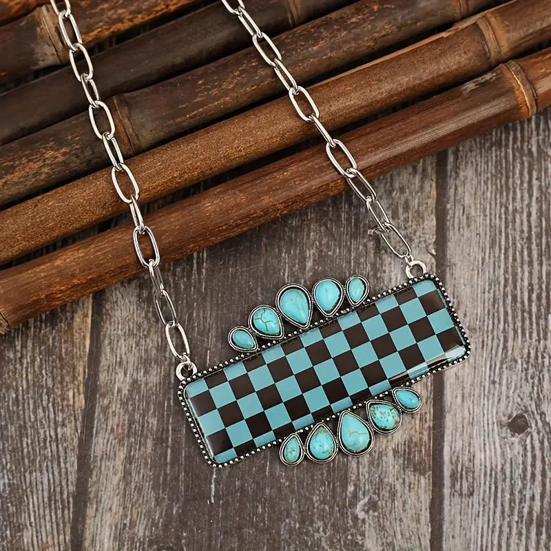 Alloy Chain with Checkerboard & Circular Patterns - 260 Broadway Boutique