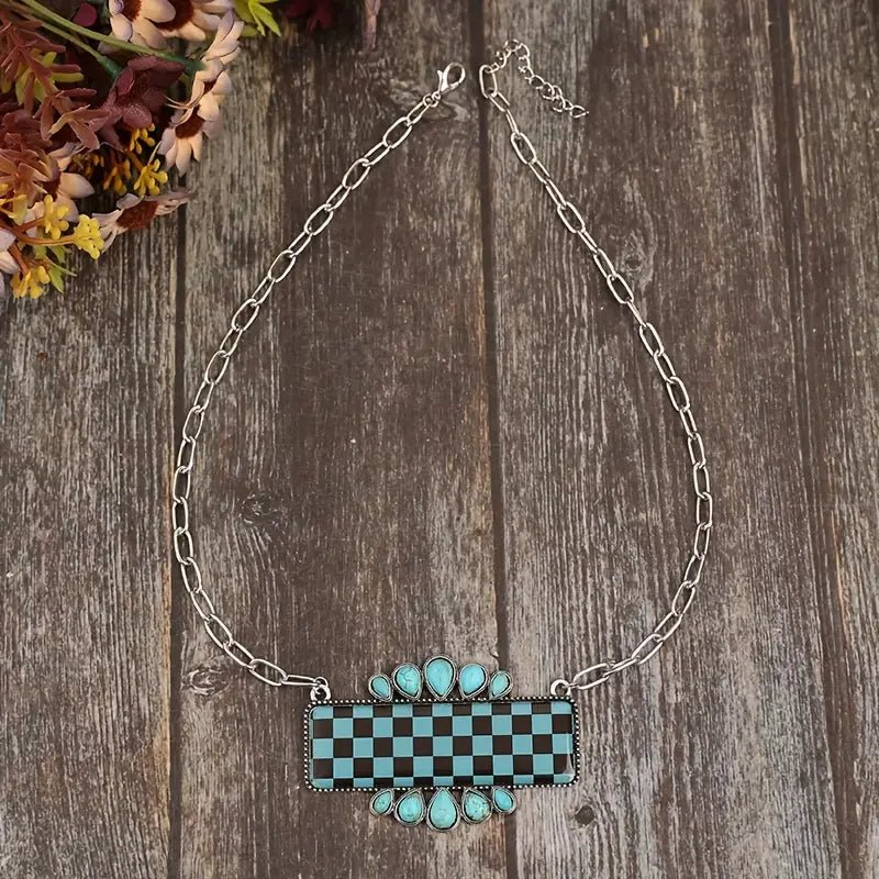 Alloy Chain with Checkerboard & Circular Patterns - 260 Broadway Boutique