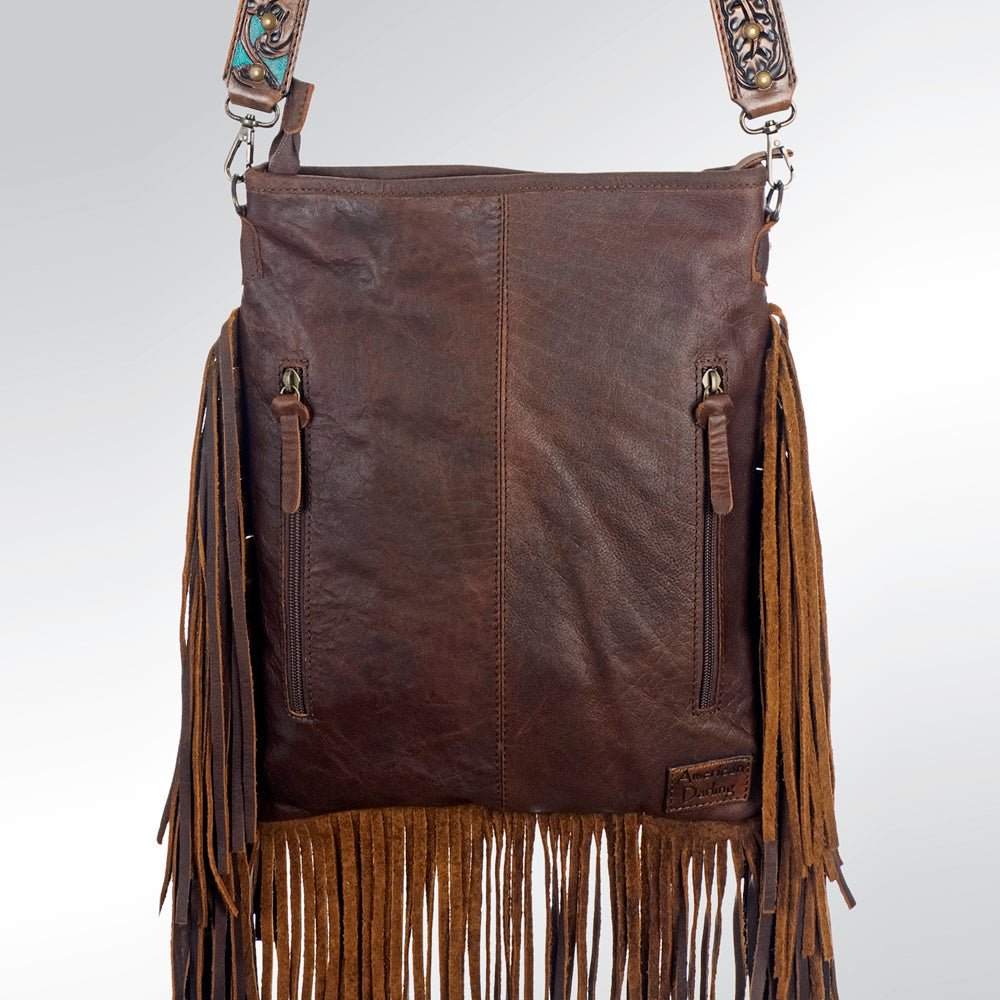 American Darling Hand - Tooled Cowhide Shoulder Bag - 260 Broadway Boutique