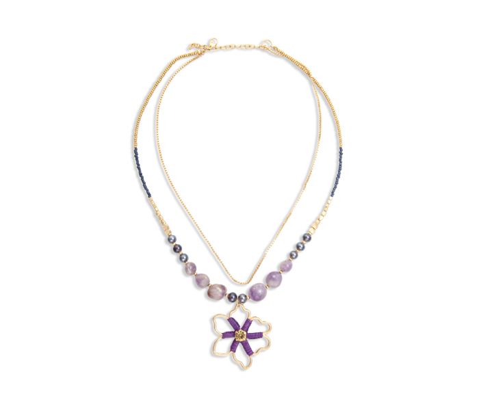 Amethyst Blooming Pendant Necklace - 260 Broadway Boutique