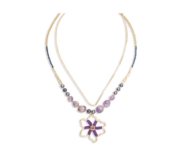 Amethyst Blooming Pendant Necklace - 260 Broadway Boutique