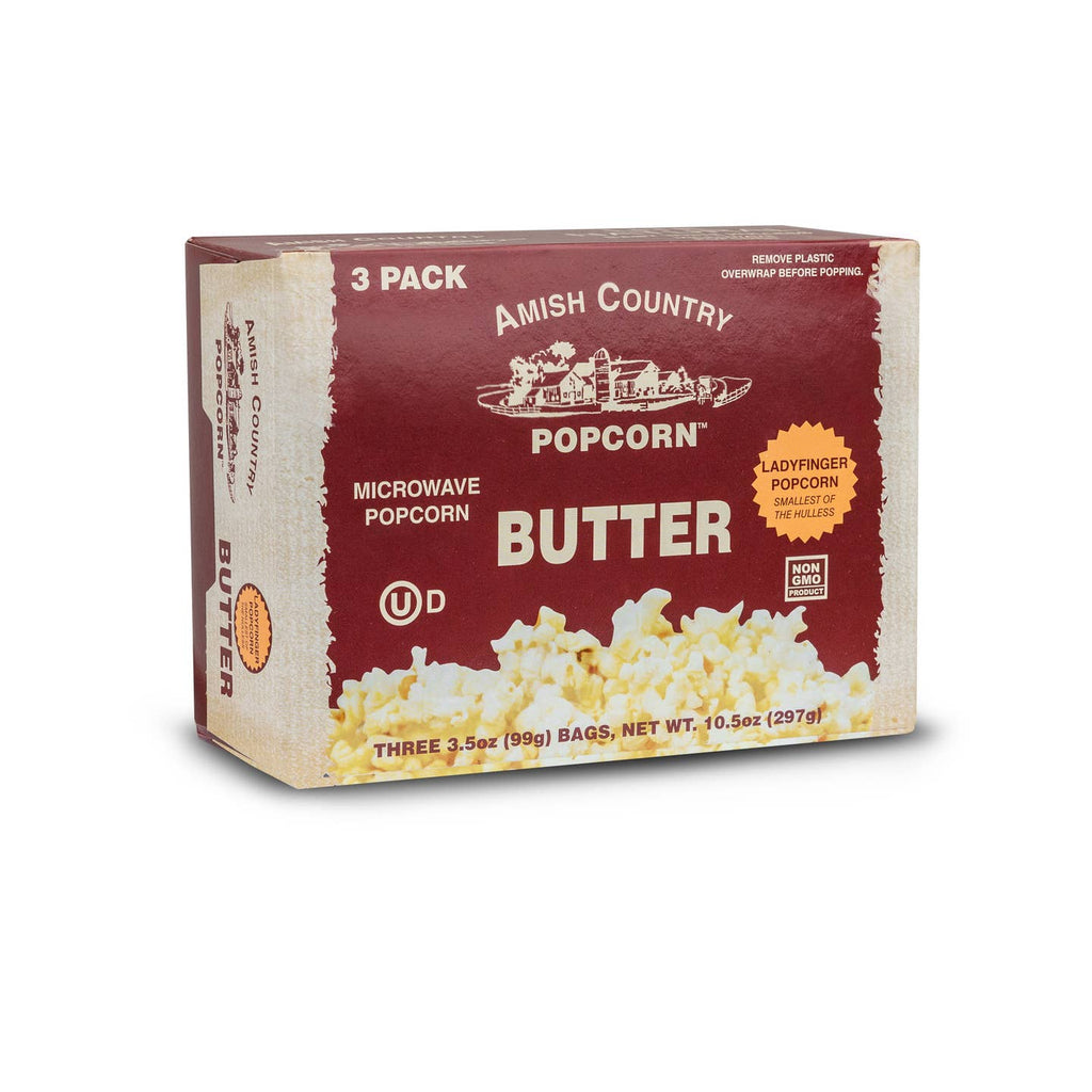 Amish Country 3pk Microwave Butter Ladyfinger Popcorn - 260 Broadway Boutique