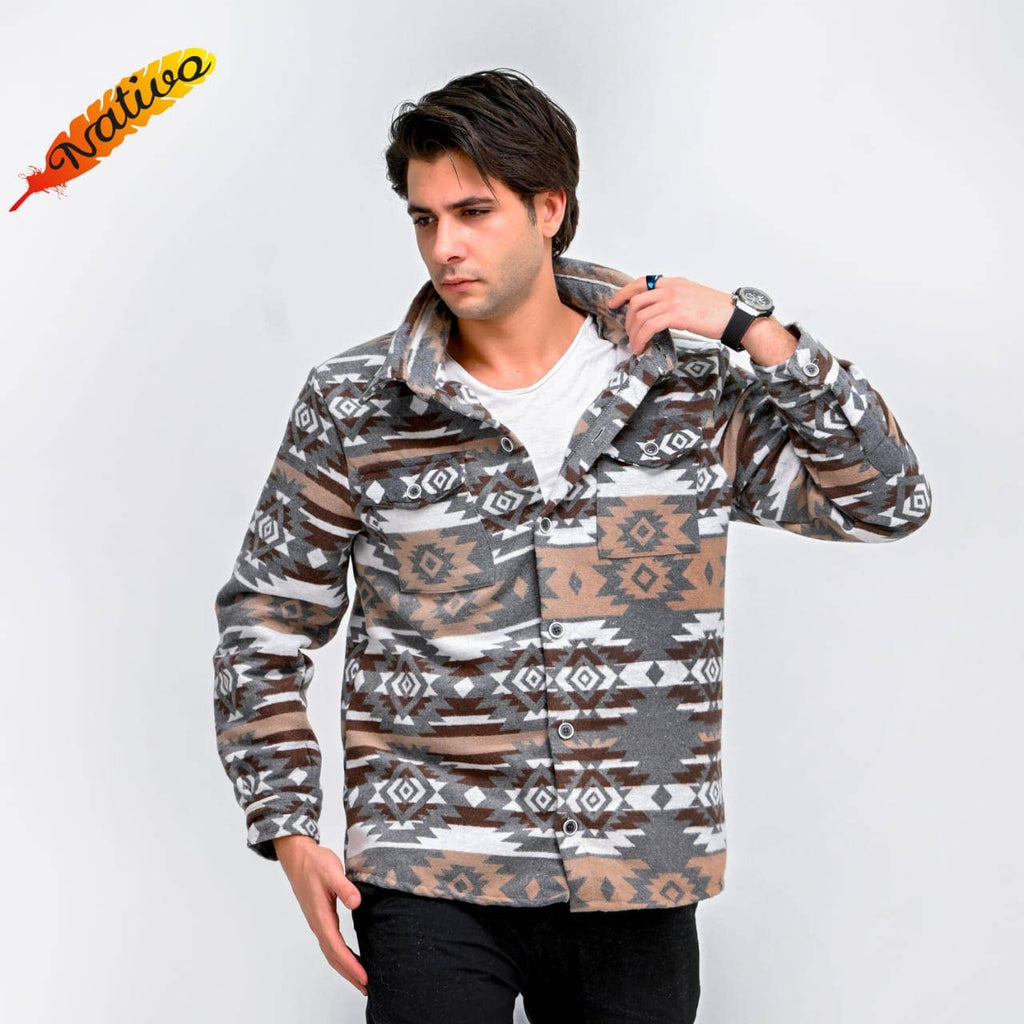 Aztec Button Up Shacket - 260 Broadway Boutique