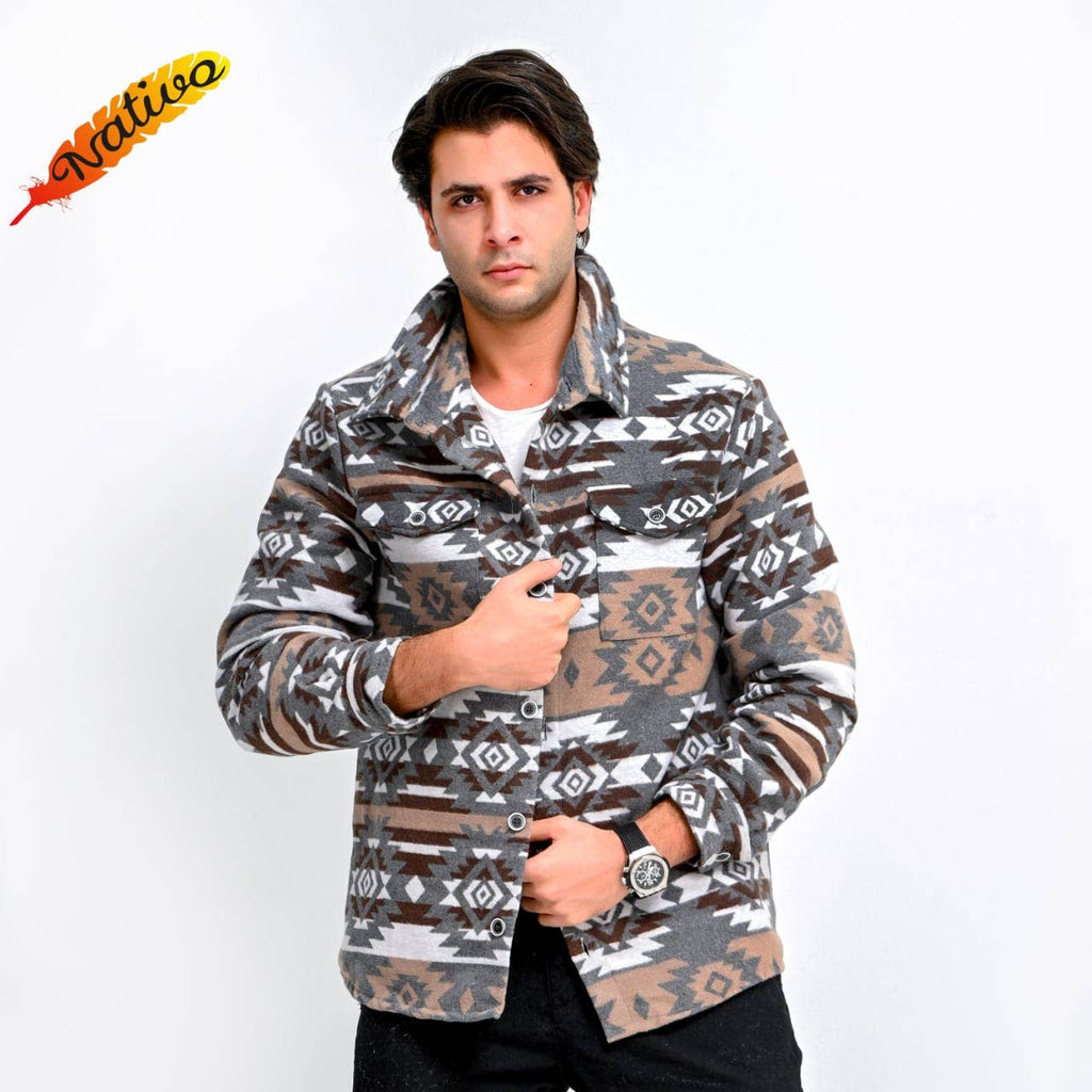 Aztec Button Up Shacket - 260 Broadway Boutique