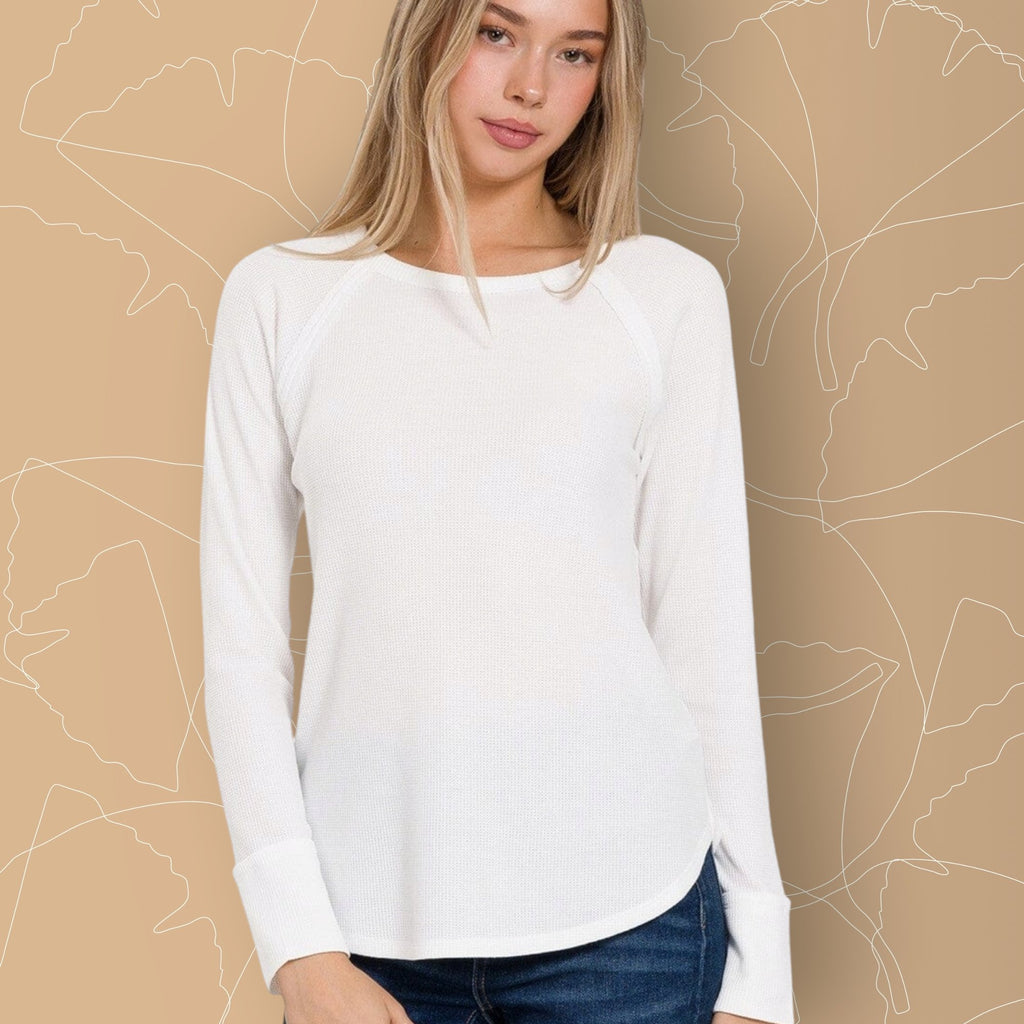 Baby Waffle Long Sleeve Top (2 Colors) - 260 Broadway Boutique