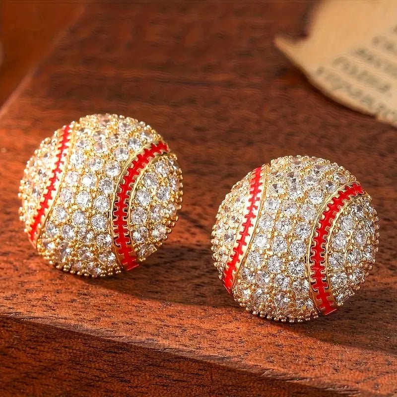 Baseball Bling Earrings - 260 Broadway Boutique