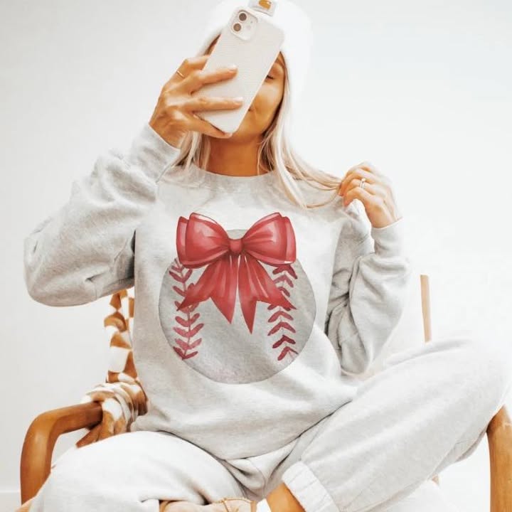 Baseball Bow Sweatshirt - 260 Broadway Boutique