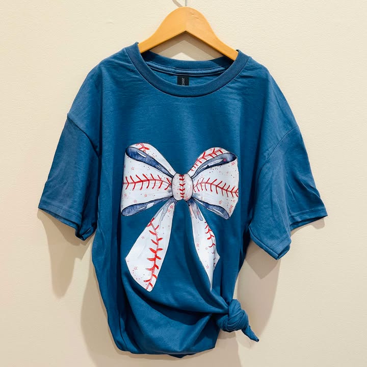 Baseball Bow Tshirt - 260 Broadway Boutique