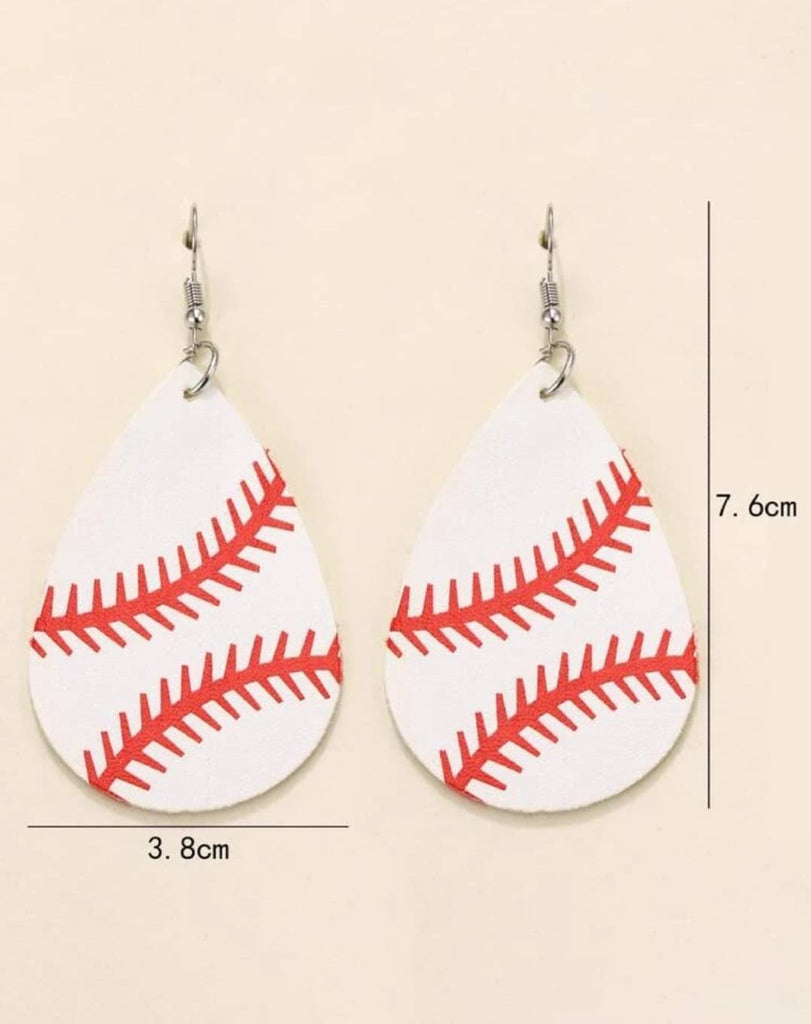 Baseball Decor Drop Earrings - 260 Broadway Boutique