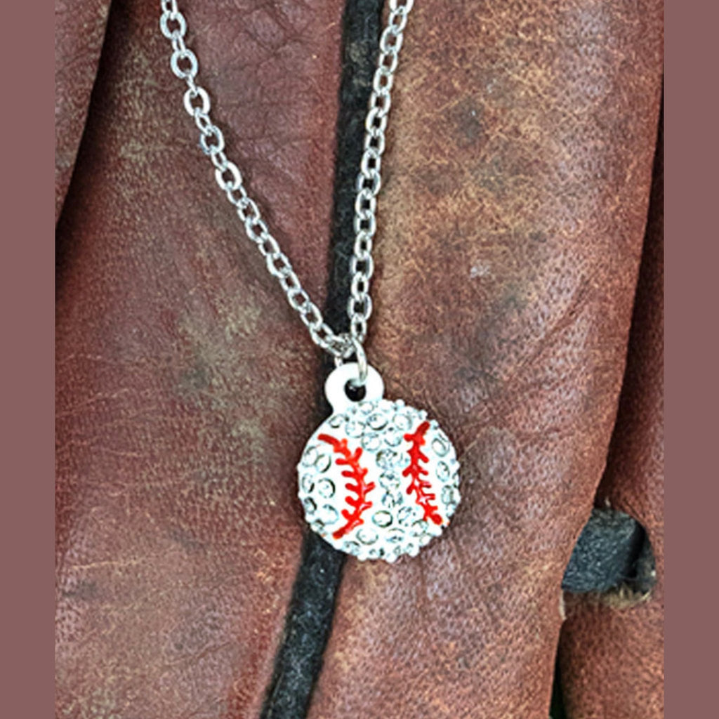 Baseball Silvertone Necklace - 260 Broadway Boutique