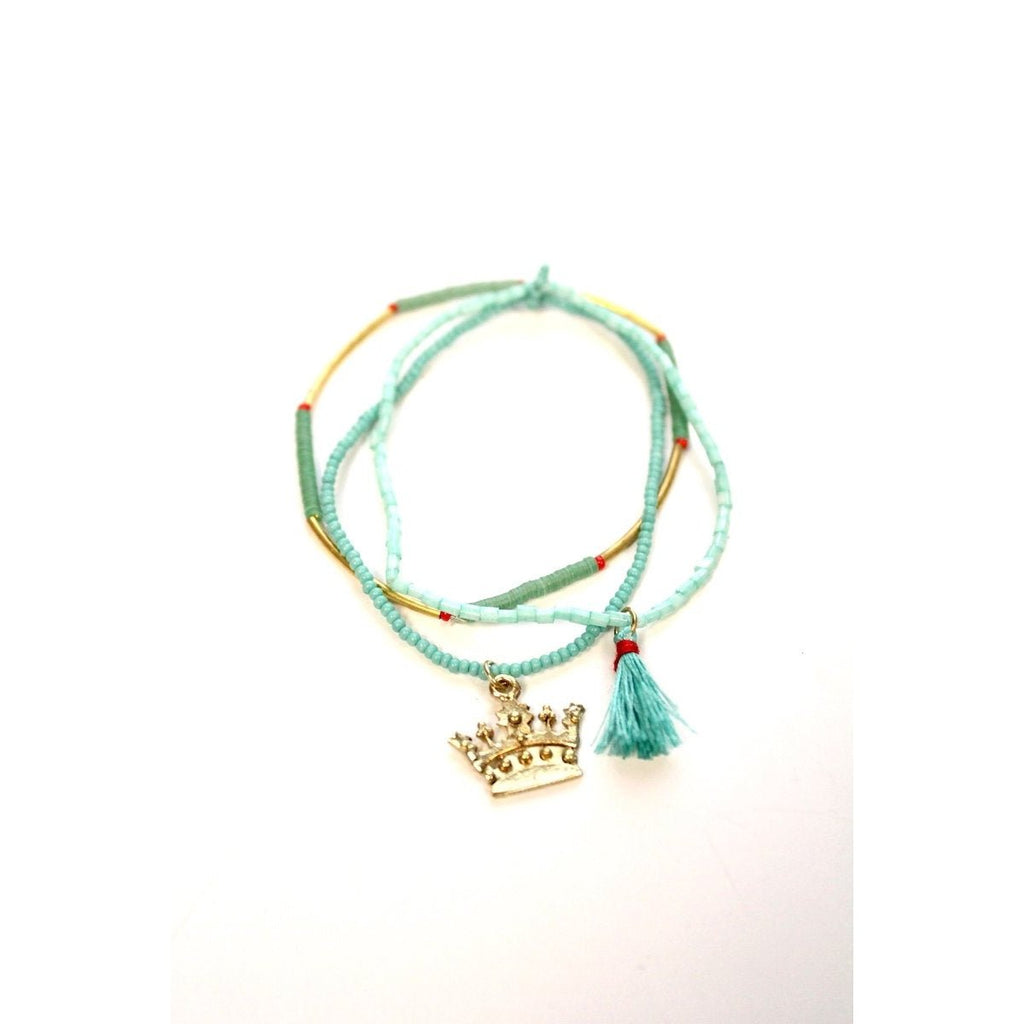 Beaded Bracelets With Crown Charm - 260 Broadway Boutique