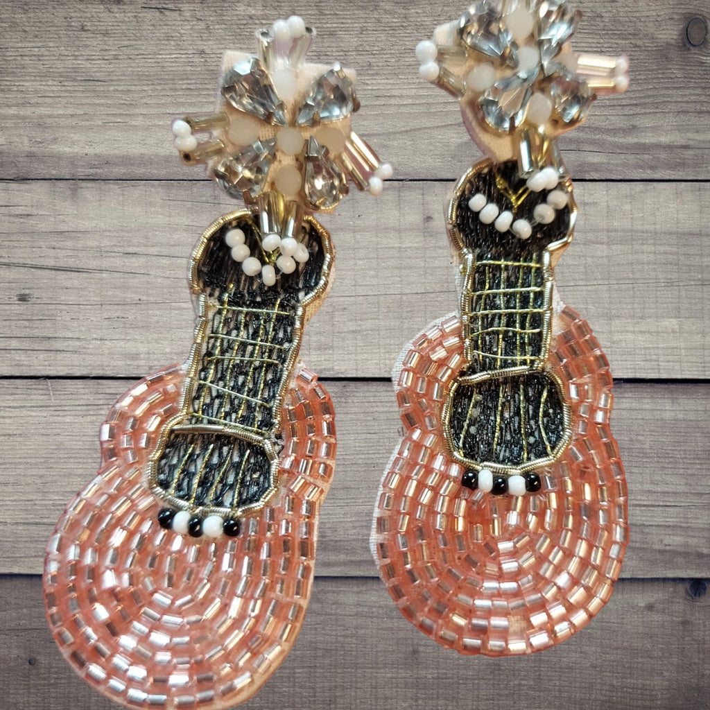 Beaded Guitar Earrings - 260 Broadway Boutique