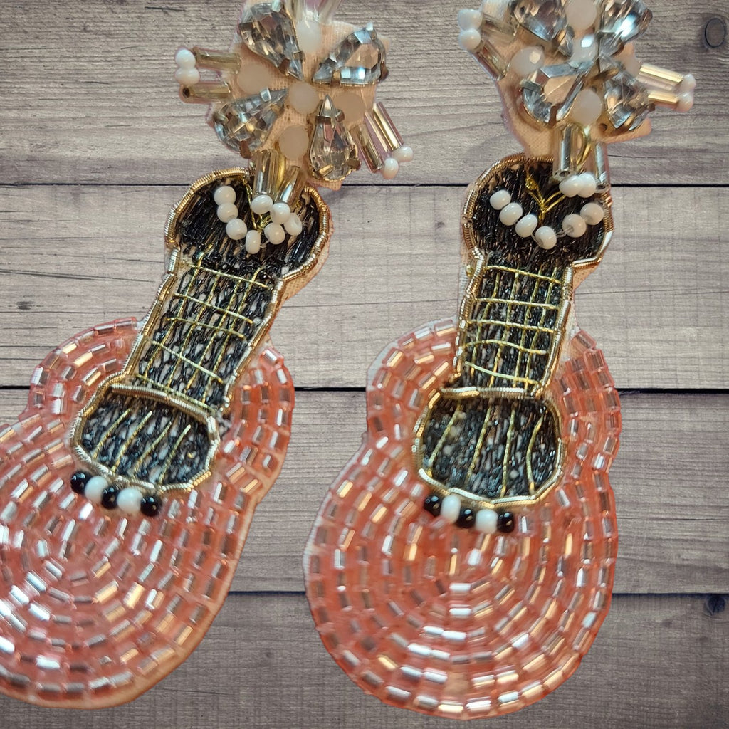 Beaded Guitar Earrings - 260 Broadway Boutique