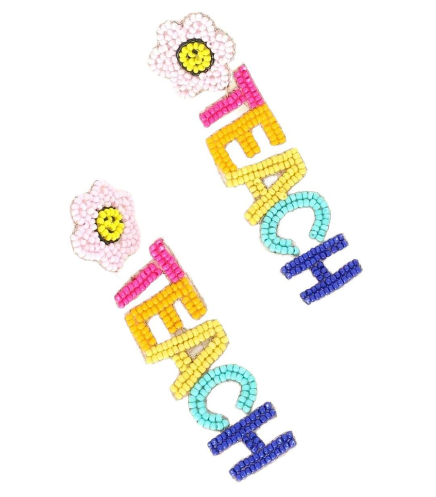 Beaded Teacher Earrings - 260 Broadway Boutique