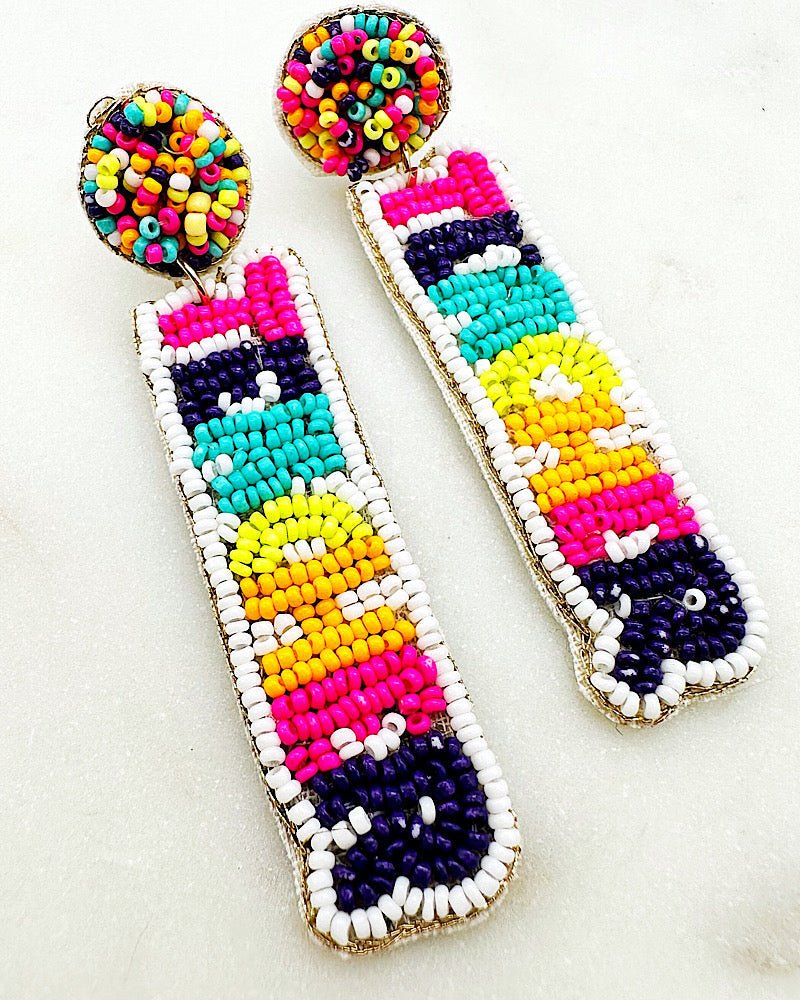 Beaded Teacher Earrings - 260 Broadway Boutique