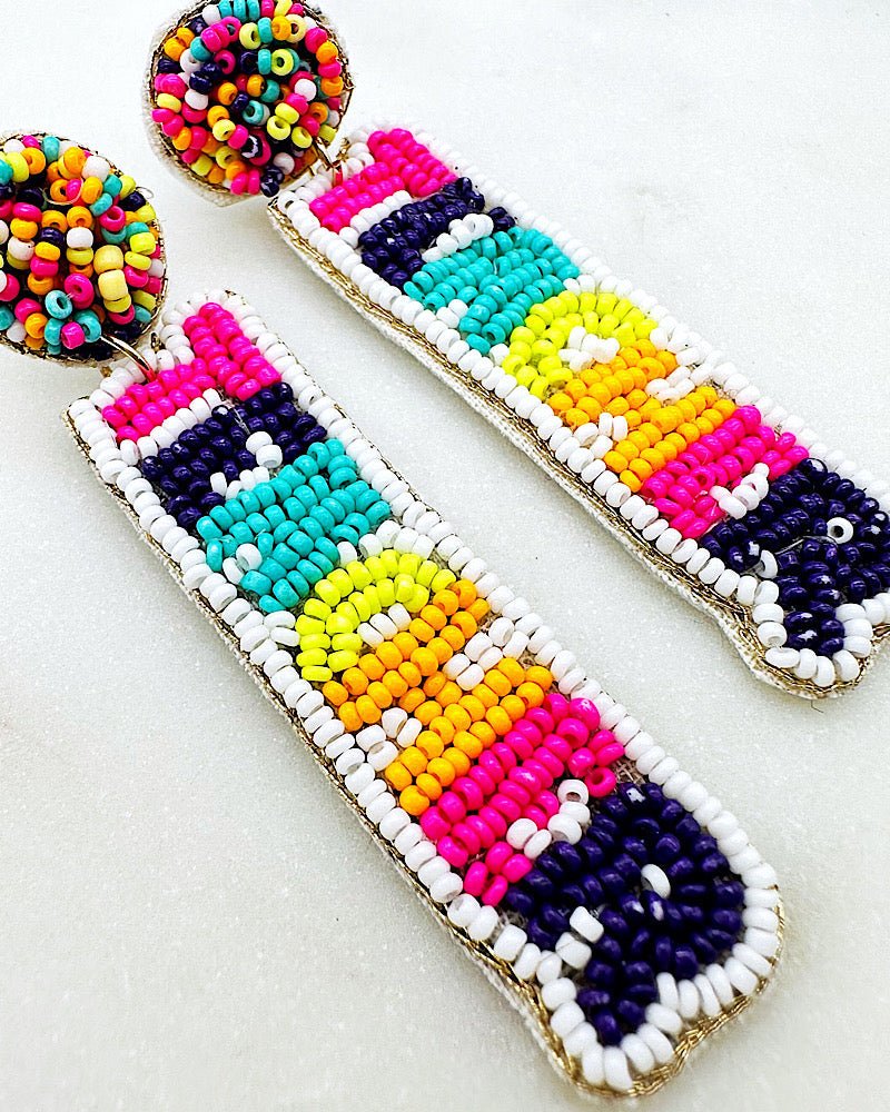 Beaded Teacher Earrings - 260 Broadway Boutique