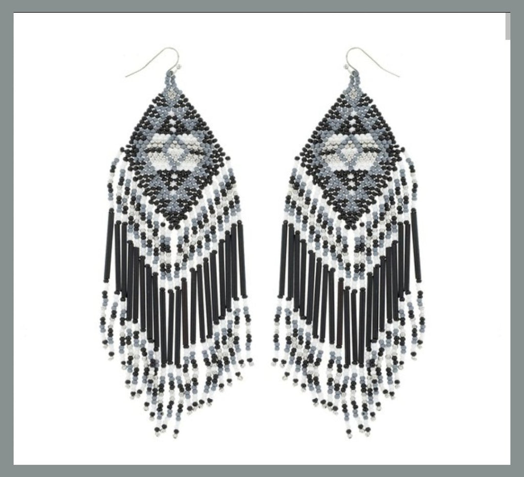 Beaded Waterfall Fringe Earrings - 260 Broadway Boutique