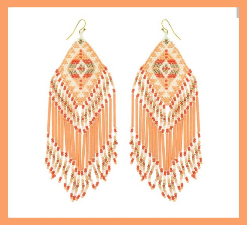 Beaded Waterfall Fringe Earrings - 260 Broadway Boutique