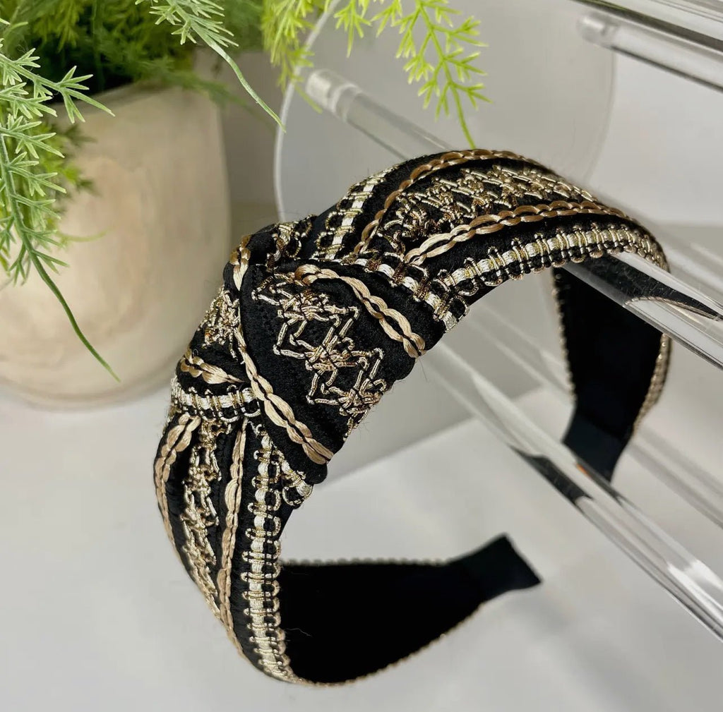 Black and Good Stitched Headband - 260 Broadway Boutique
