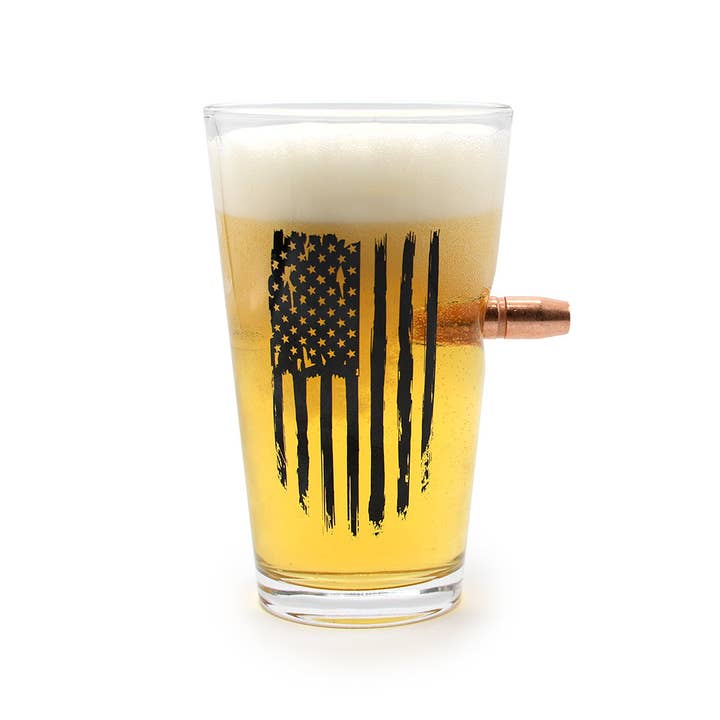 Black Tattered Flag - Pint Glass - 260 Broadway Boutique