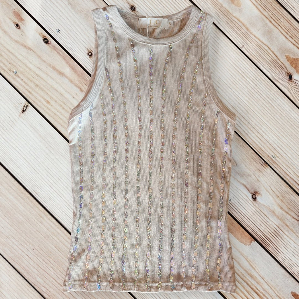 Blingy Sleeveless Top - 260 Broadway Boutique