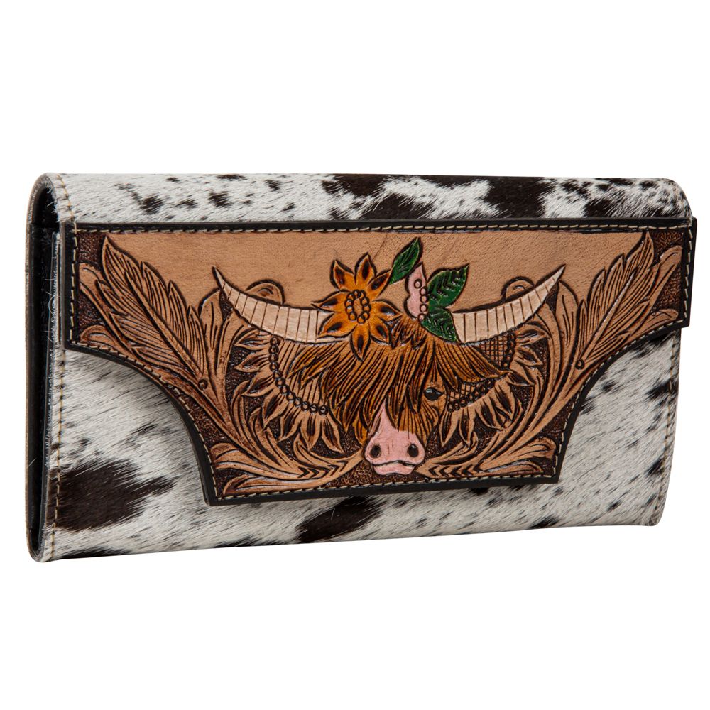 Bloomin’ Steer Hand - tooled Wallet - 260 Broadway Boutique