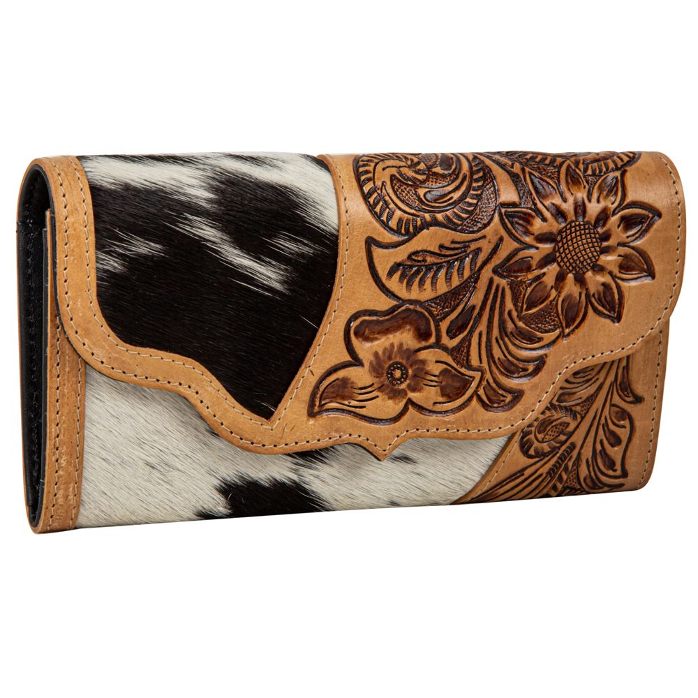 Blossoms in Bloom Hand - tooled Wallet - 260 Broadway Boutique