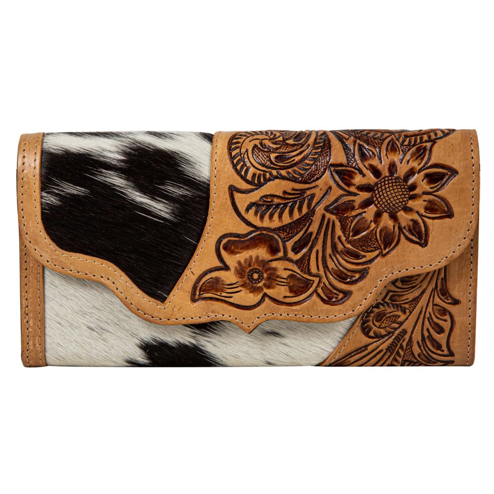 Blossoms in Bloom Hand - tooled Wallet - 260 Broadway Boutique