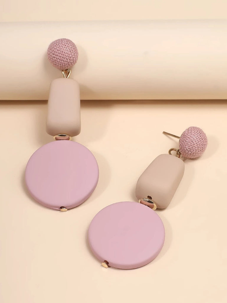 Blush Color Block Drop Earrings - 260 Broadway Boutique