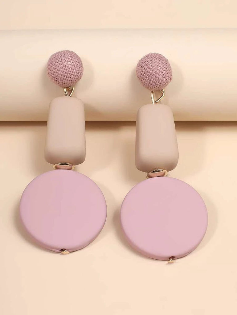 Blush Color Block Drop Earrings - 260 Broadway Boutique