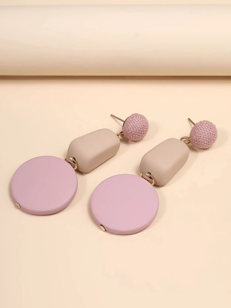 Blush Color Block Drop Earrings - 260 Broadway Boutique