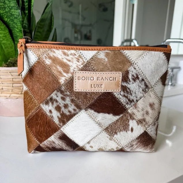 Boho Luxe Makeup Bag Genuine Hair On Travel - 260 Broadway Boutique